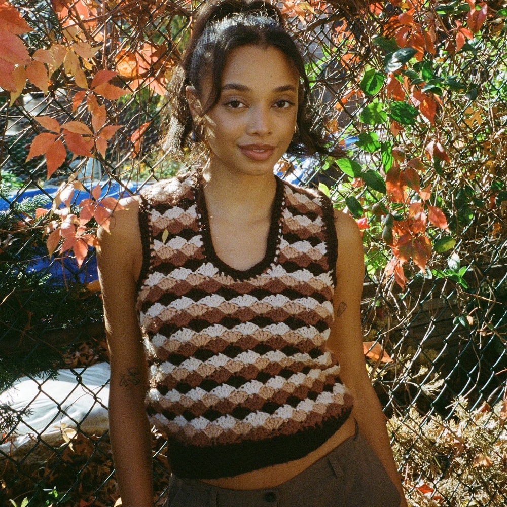 Vintage Mulitcolor Brown Knit Top
